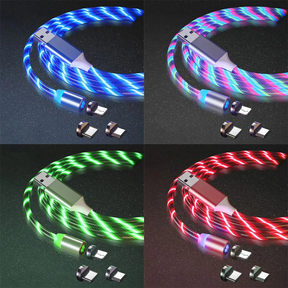 3-in-1 LED Phone Charger for Samsung, iPhone, Micro USB