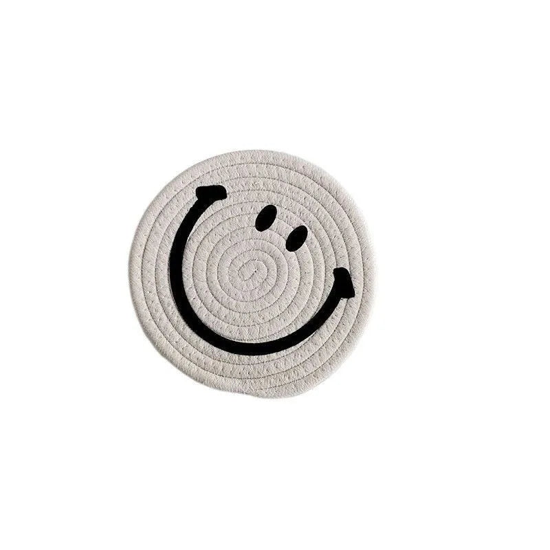 Smiley Face Hand Woven Ramie Coasters