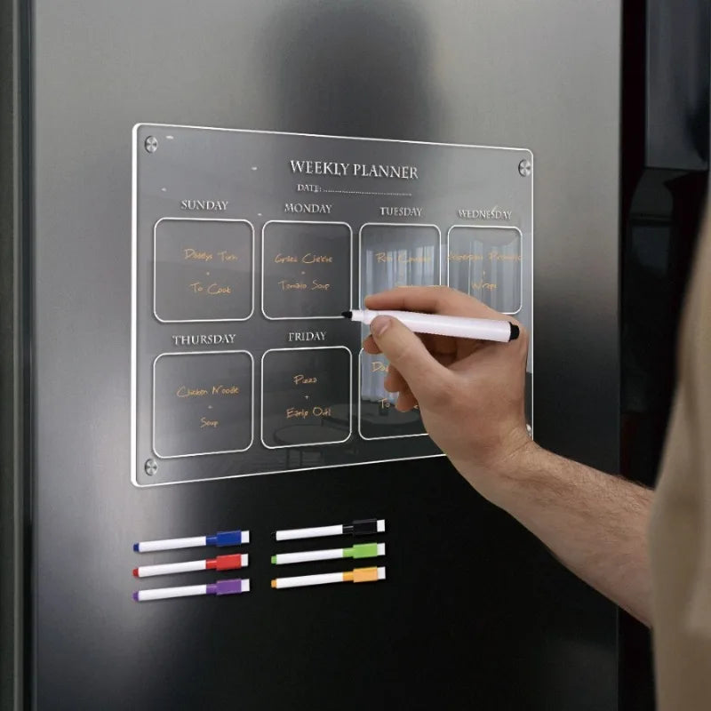 Clear Acrylic Magnetic Fridge Planner
