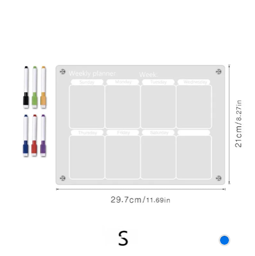 Clear Acrylic Magnetic Fridge Planner