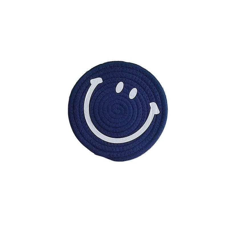 Smiley Face Hand Woven Ramie Coasters