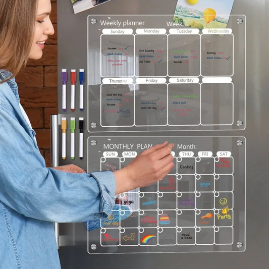 Clear Acrylic Magnetic Fridge Planner