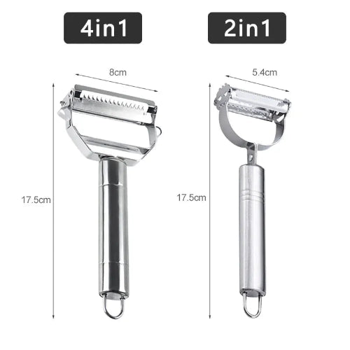 4-in-1 serrated vegetable peeler slicer julienne kitchen tool